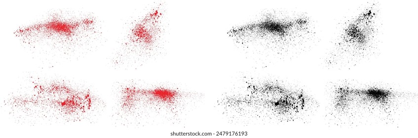 Abstractas conjunto de fondo de Anuncio de salpicadura artística de color negro y rojo. Fondo del trazo del pincel de tinta