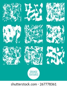 Abstract set of blobs, splash, labels on background