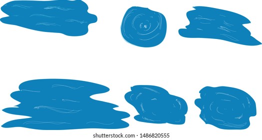 abstract set of blue water drop icons on white background.