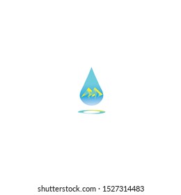 abstract set of blue water drop icons on white background nature