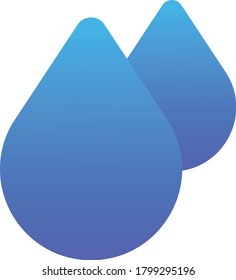abstract set of blue water drop icons on white background. Blue shiny Crystal droplet raindrops oil blood.