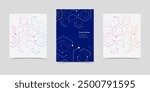 abstract set of brochure, geometric hexagon texture background, scientific technology, network concept