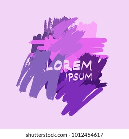 Abstract set of brush elements. Vector hand drawn texture