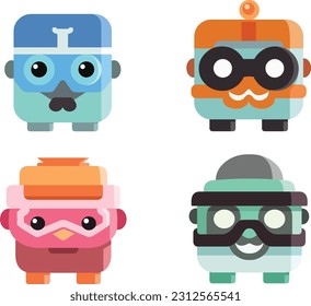 Abstract set of character icons