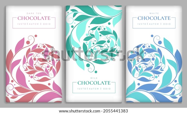 Abstract Set Chocolate Bar Packaging Design Stock Vector (Royalty Free ...