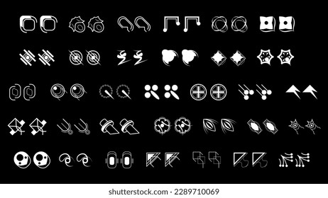 Abstract Set Collection Black Quotemarks Speech Punctuation Excerpt Remarks Icons Vector Design Style