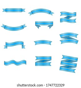 Resumen Set Banner Ribbon Color Vector Diseño