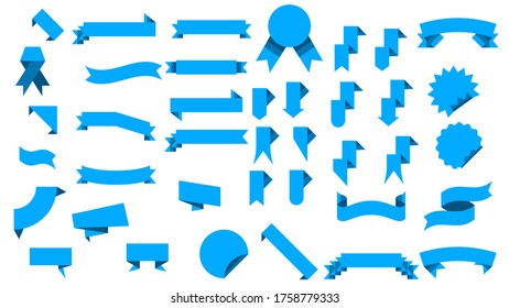 Resumen Set Banner Ribbon Color Vector Diseño