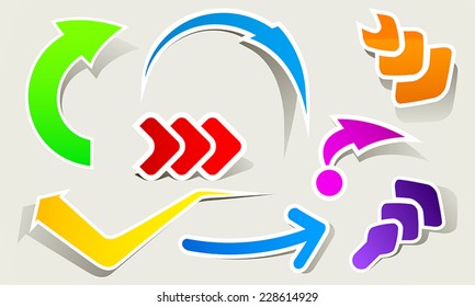 Abstract set of colored arrows