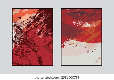 abstract set of colorful fluidity grunge brush stroke painting template frame banner card  poster cover design backgrounds collection