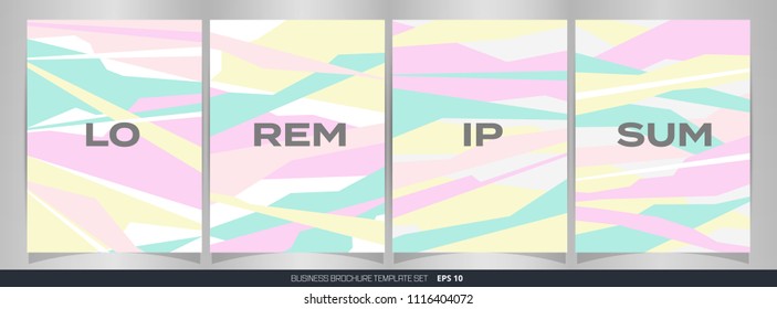 Abstract set of colorful free shape pattern brochure background, illustration vector eps10