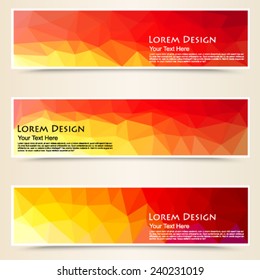 abstract set of colorful polygonal banners. Vector, EPS 10