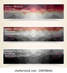 abstract set of colorful polygonal banners. Vector, EPS 10