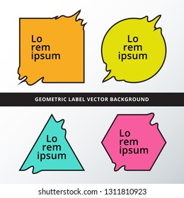 Abstract set colorful square, triangle, circle geometric or frame. Abstract splash, liquid shape. Background for poster, cover, banner, magazine, placard. Logo design. Vector illustration