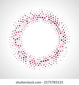 abstract set of colors Half Tone polka dots  ring pattern icon design element background