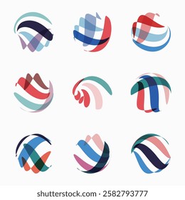 abstract set of colors Sphere pattern business icon symbol design collection