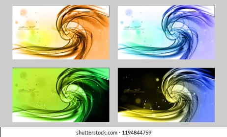
Abstract set contrast color shine festive backgrounds. Expressive vector frame with glowing fibers.