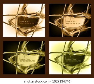 Abstract set dark dynamic backgrounds. Expressive hot vector frame with contrast glowing fibers.
