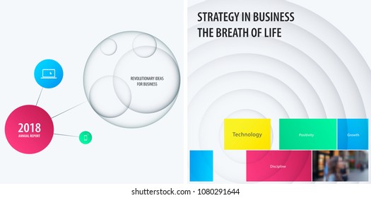 Abstract set design of colourful vector elements for modern background with circles shadows for business branding.