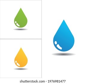 abstract set of different color water drop icons on white background, water drop Logo, water droplet icon, illustration element vector