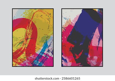 abstract set of fluidity watercolor Ink Wash Painting template  banner card  poster design backgrounds collection