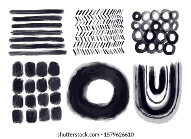 Abstract set form hand drawn.Texture art element.Trendy collection.Vector illustration.