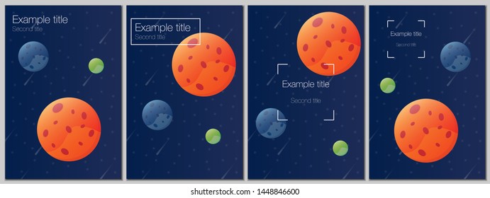 Abstract set of four space design templates for brochures or notebooks