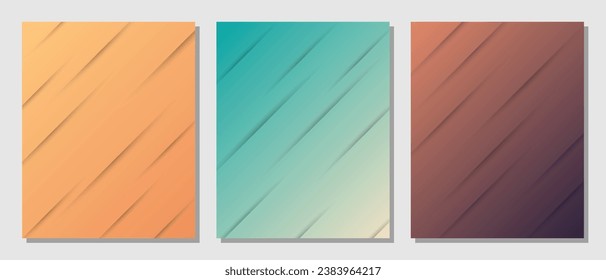 Abstract set gradient with diagonal shadow lines background. Vector illustration.