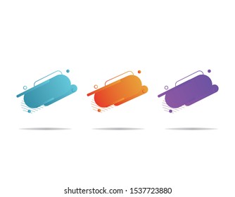 Abstract set graphic elements. Dynamical colored forms and line and geometric elements. Gradient abstract banners with flowing liquid shapes. Template for the design.