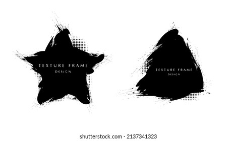 Conjunto abstracto del diseño de la plantilla de trabajo de arte decorativo con marco de color gris. Sobreposición para el estilo de diseño con medio tono. Vector de ilustración