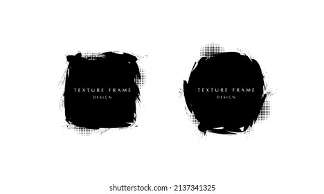 Conjunto abstracto del diseño de la plantilla de trabajo de arte decorativo con marco de color gris. Sobreposición para el estilo de diseño con medio tono. Vector de ilustración