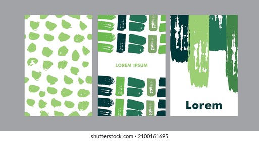 Abstract set of hand drawn green banners for advertising social media walppapers flyers and brochure