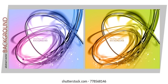 Abstract set light futuristic dynamic backgrounds. Expressive cool vector frame with contrast glowing fibers 