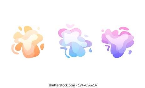 Abstract Set Liquid Color Collection Geometric Shapes Fluid Gradient Dynamic Elements Banner Logo Vector Desgin Style Trendy