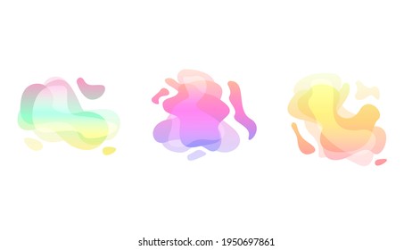 Abstract Set Liquid Color Collection Geometric Shapes Fluid Gradient Dynamic Elements Banner Logo Vector Desgin Style Trendy