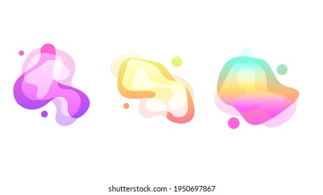Resumen Conjunto Colección de color líquido Formas geométricas Gradiente de fluidos Elementos dinámicos Bandera Logo Estilo de vectores Moda de moda