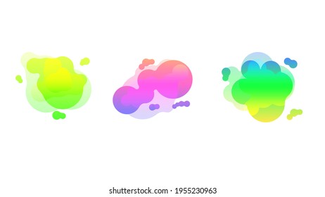 Abstract Set Liquid Color Collection Geometric Shapes Fluid Gradient Dynamic Elements Banner Logo Vector Desgin Style Trendy