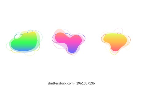 Resumen Conjunto Colección de color líquido Formas geométricas Gradiente de fluidos Elementos dinámicos Bandera Logo Estilo de vectores Moda de moda