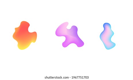 Resumen Conjunto Colección de color líquido Formas geométricas Gradiente de fluidos Elementos dinámicos Bandera Logo Estilo de vectores Moda de moda