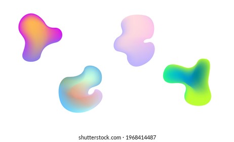 Abstract Set Liquid Color Collection Geometric Shapes Fluid Gradient Dynamic Elements Banner Logo Vector Desgin Style Trendy