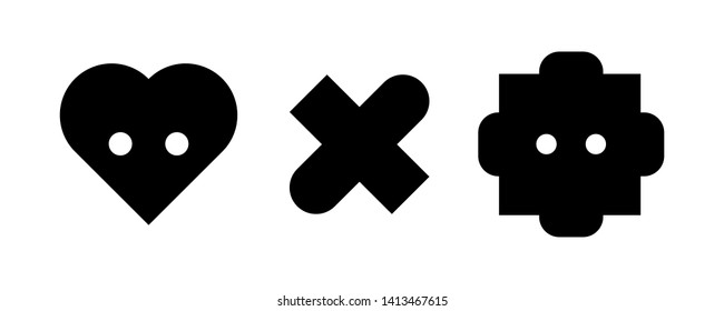 Abstract set love robot Emoji icons. Vector illustration isolated on white background.
