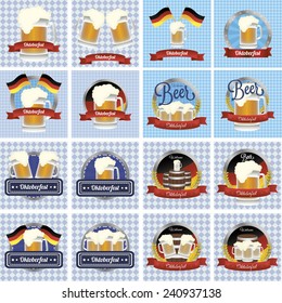 abstract set of oktoberfest background with some special objects