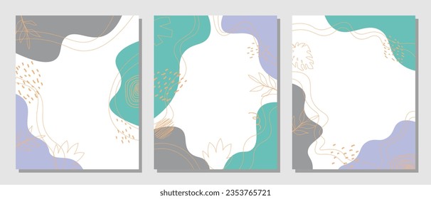 Abstract set organic floral style .Vector illustration.