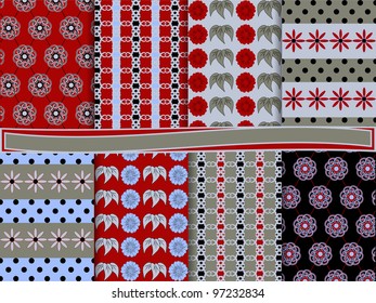 abstract set of papers, scrapbooks