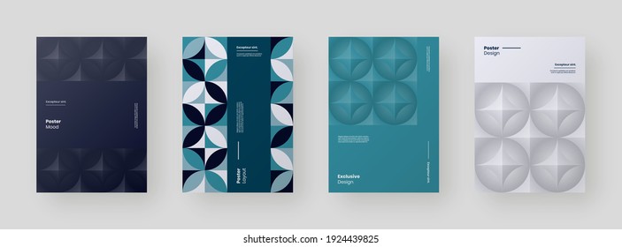 Abstract set Placards, Posters, Flyers, Banner Designs. Colorful illustration. Geometric shapes. Decorative backdrop.