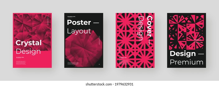 Abstrakte Plakate, Plakate, Flyer, Bannerdesigns. Farbverlauf auf vertikalem A4-Format. Flache Formen, Ornament. Dekorativer Hintergrund. EPS10