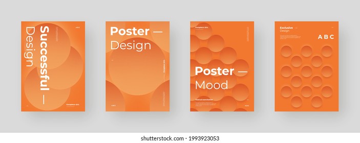 Abstract set Placards, Posters, Flyers, Banner Designs. Colorful illustration on vertical A4 format. 3d geometric shapes. Decorative neumorphism backdrop.