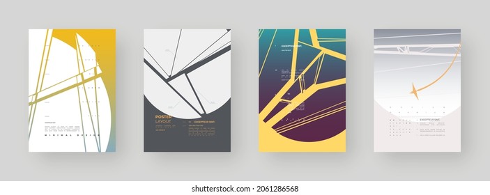 Abstract set Placards, Posters, Flyers, Banner Designs, Blank, Document. Colorful illustration on vertical A4 format. Original geometric shapes composition. Decorative minimal backdrop.	

