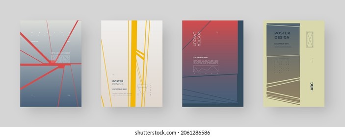 Abstract set Placards, Posters, Flyers, Banner Designs, Blank, Document. Colorful illustration on vertical A4 format. Original geometric shapes composition. Decorative minimal backdrop.	
