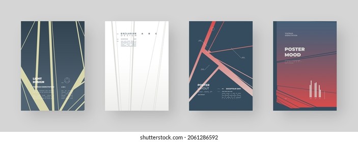 Abstract set Placards, Posters, Flyers, Banner Designs, Blank, Document. Colorful illustration on vertical A4 format. Original geometric shapes composition. Decorative minimal backdrop.	
